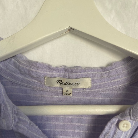 Madewell Linen-Blend Button-Up Drawstring Shirt in
Stripe-Play Size Medium - Picture 10 of 14